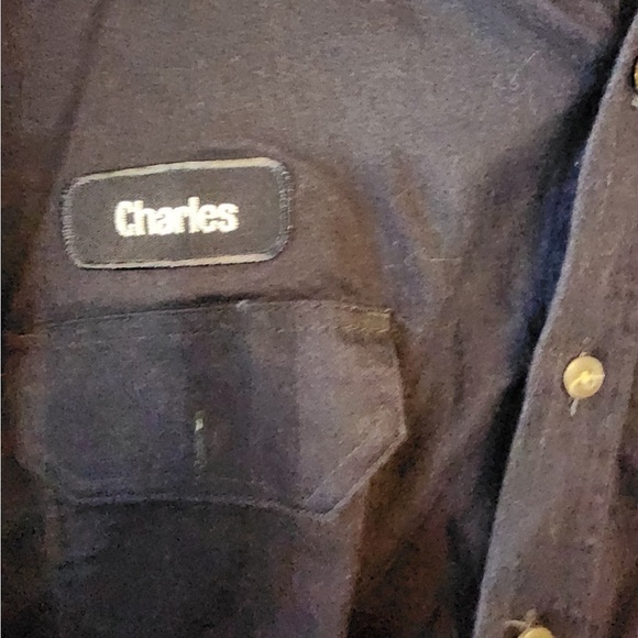 Carhartt FR Flame Resistant 294-20 Men's Size 4 XL Navy Blue LS Work Shirt - Picture 4 of 6